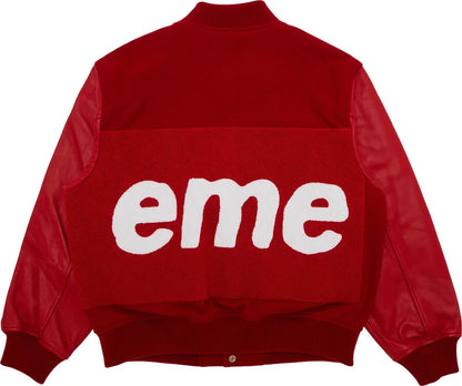 Supreme Big Logo Chenille Varsity Jacket Red