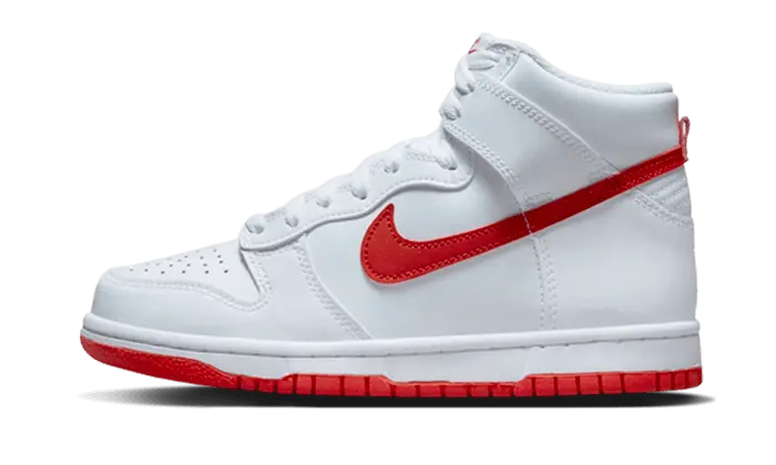 Dunk High White Picante Red